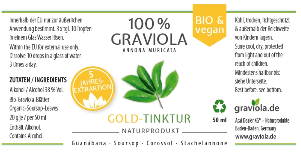 Graviola Gold Tinktur 50ml - phytokraft.de