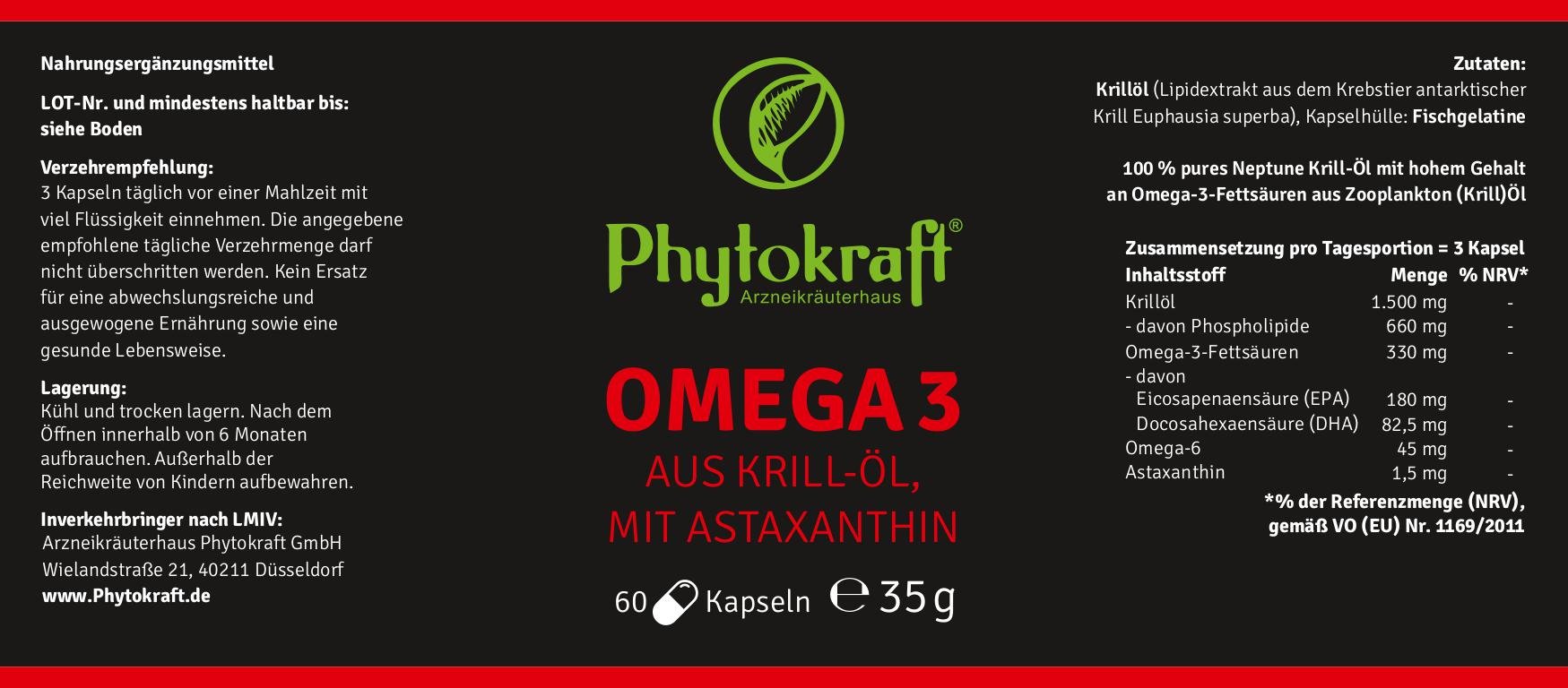 Omega Krill - Öl mit Astaxanthin - phytokraft.de