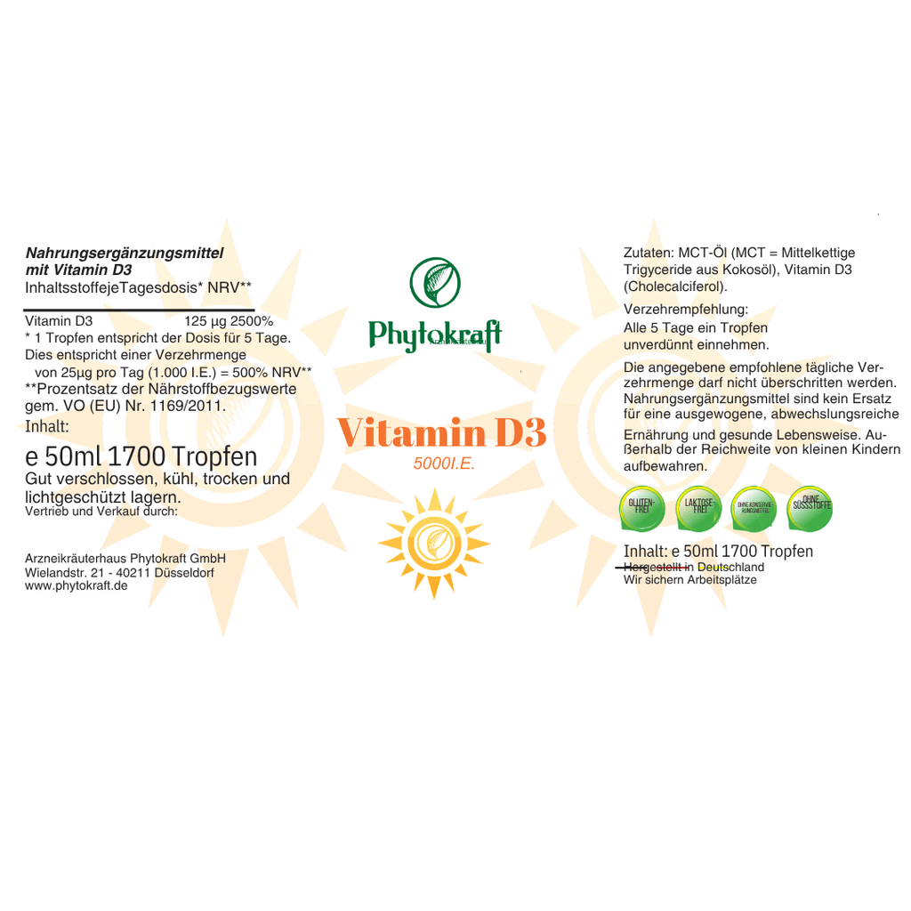 Vitamin D3 5000 I.E - phytokraft.de