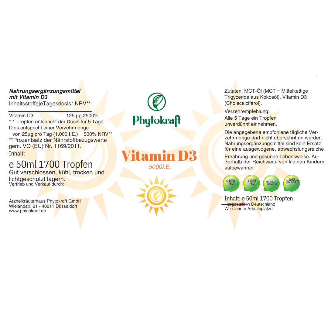 Vitamin D3 5000 I.E - phytokraft.de