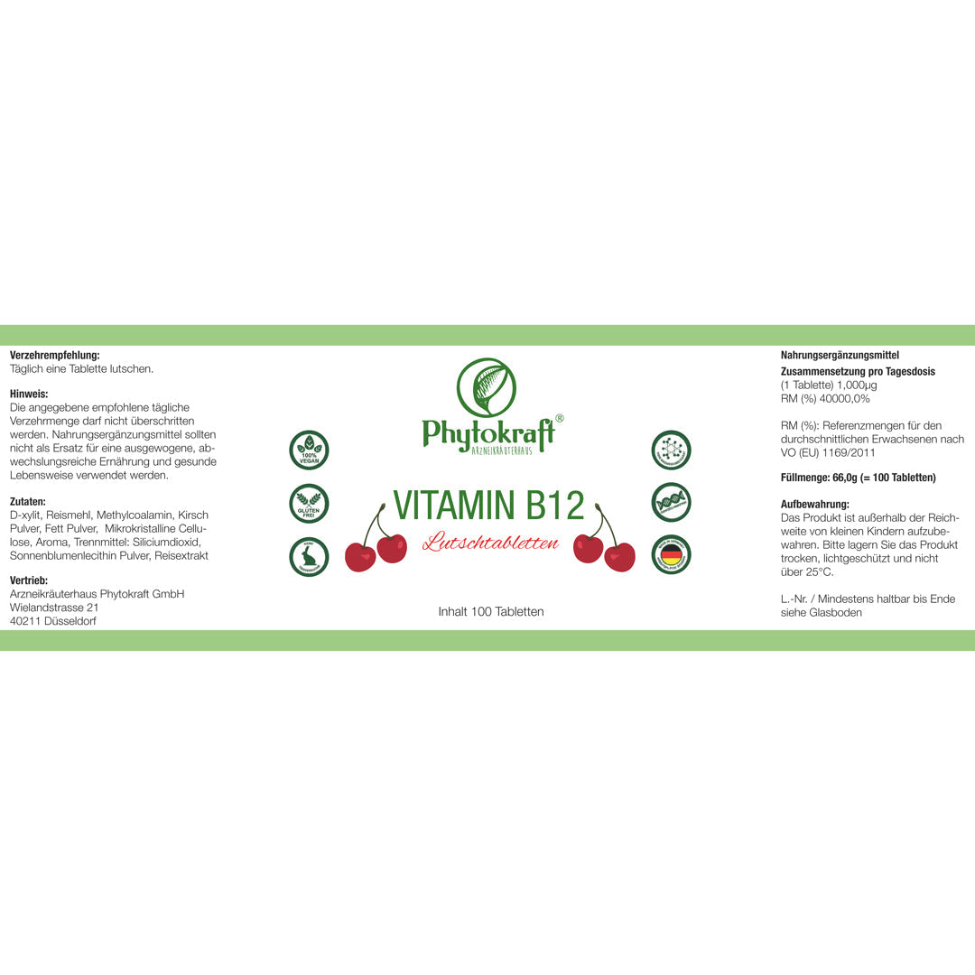 Vitamin B12  Lutschtablette Kirsch  à 100 Tabletten