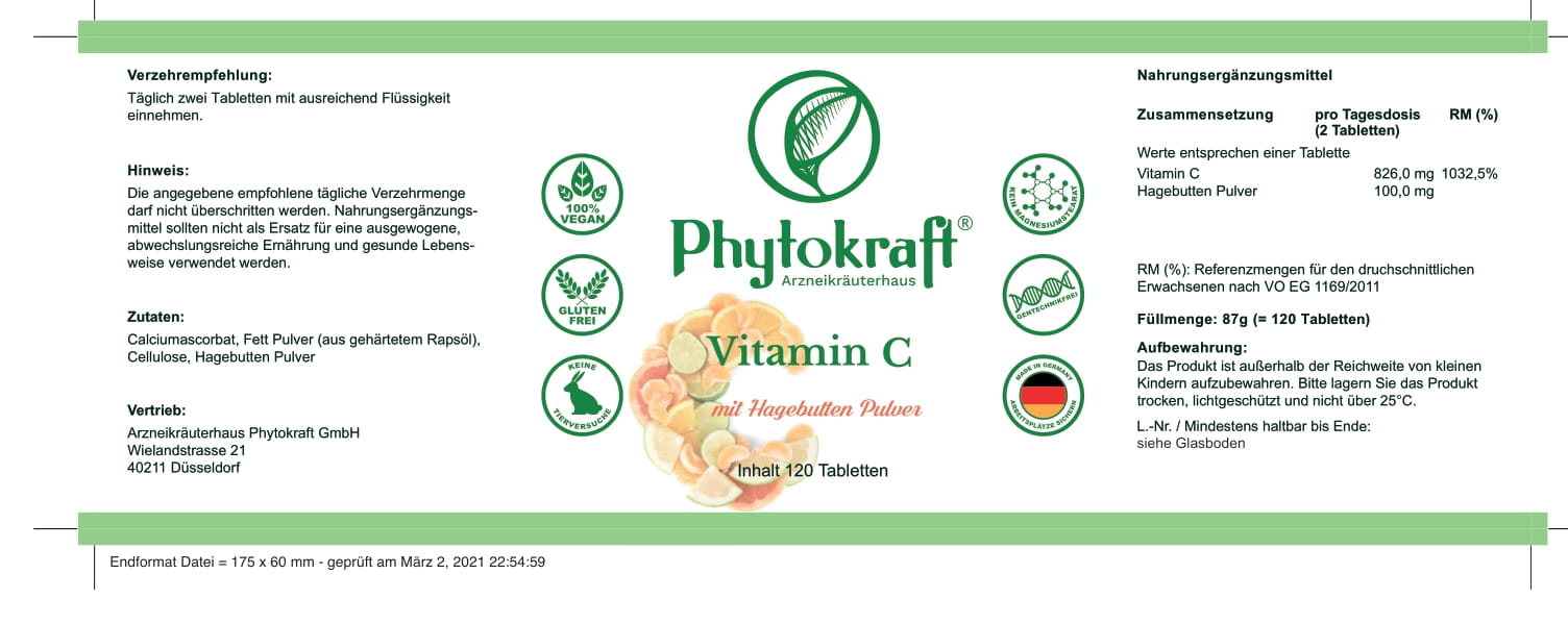Vitamin C mit Hagebutten Pulver - phytokraft.de